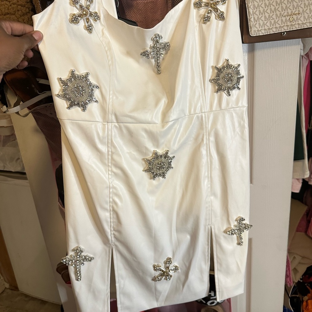 Fashion Nova Cream Mini Dress